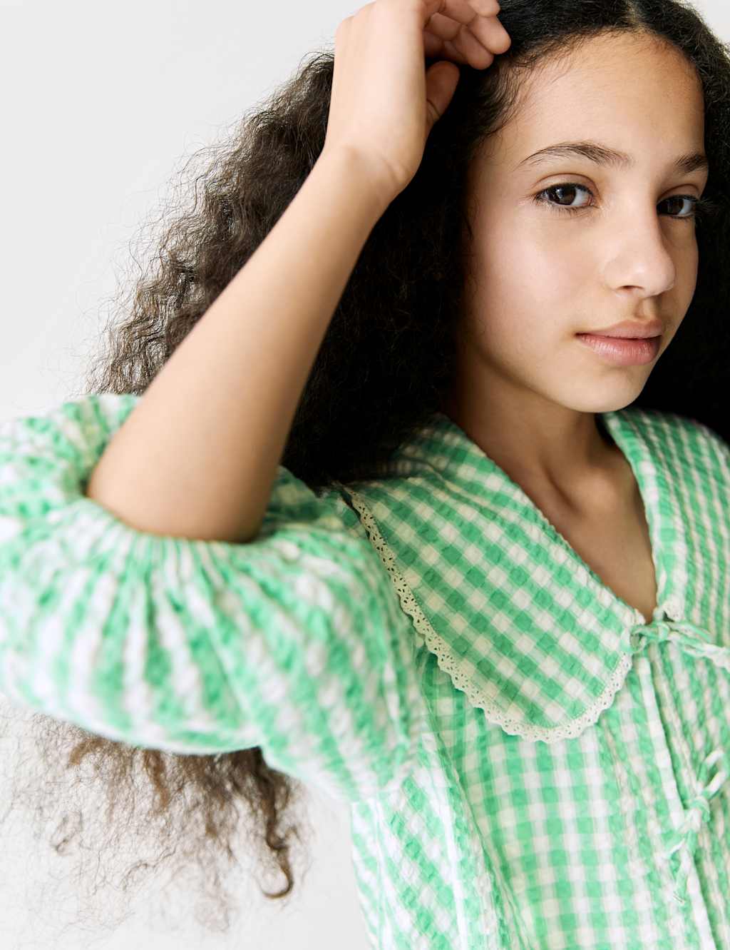 Pure Cotton Gingham Tie Top (6-16 Yrs) 4 of 6