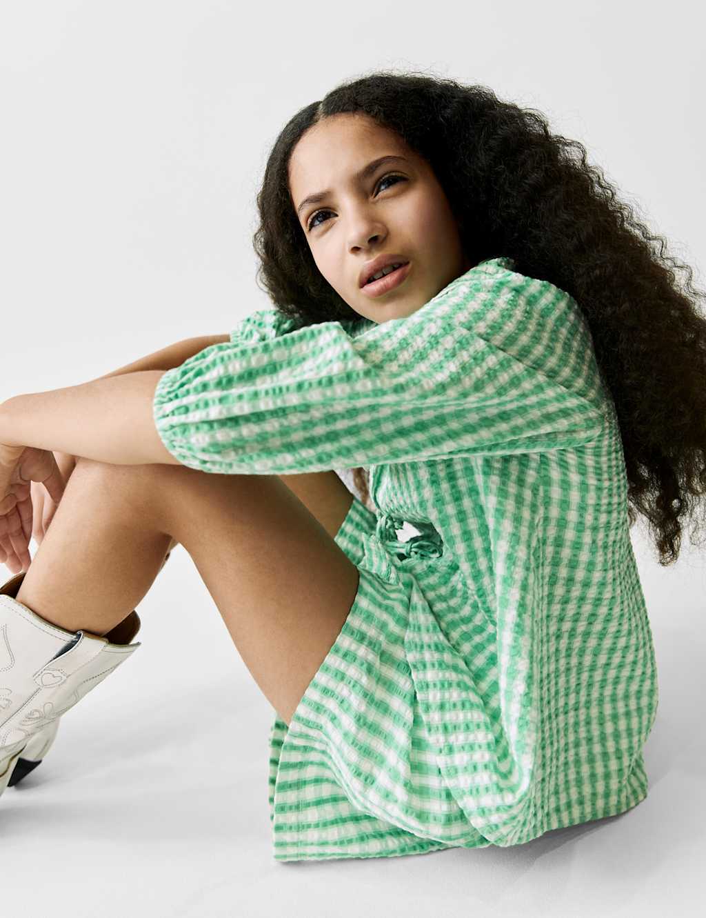 Pure Cotton Gingham Tie Top (6-16 Yrs) 5 of 6
