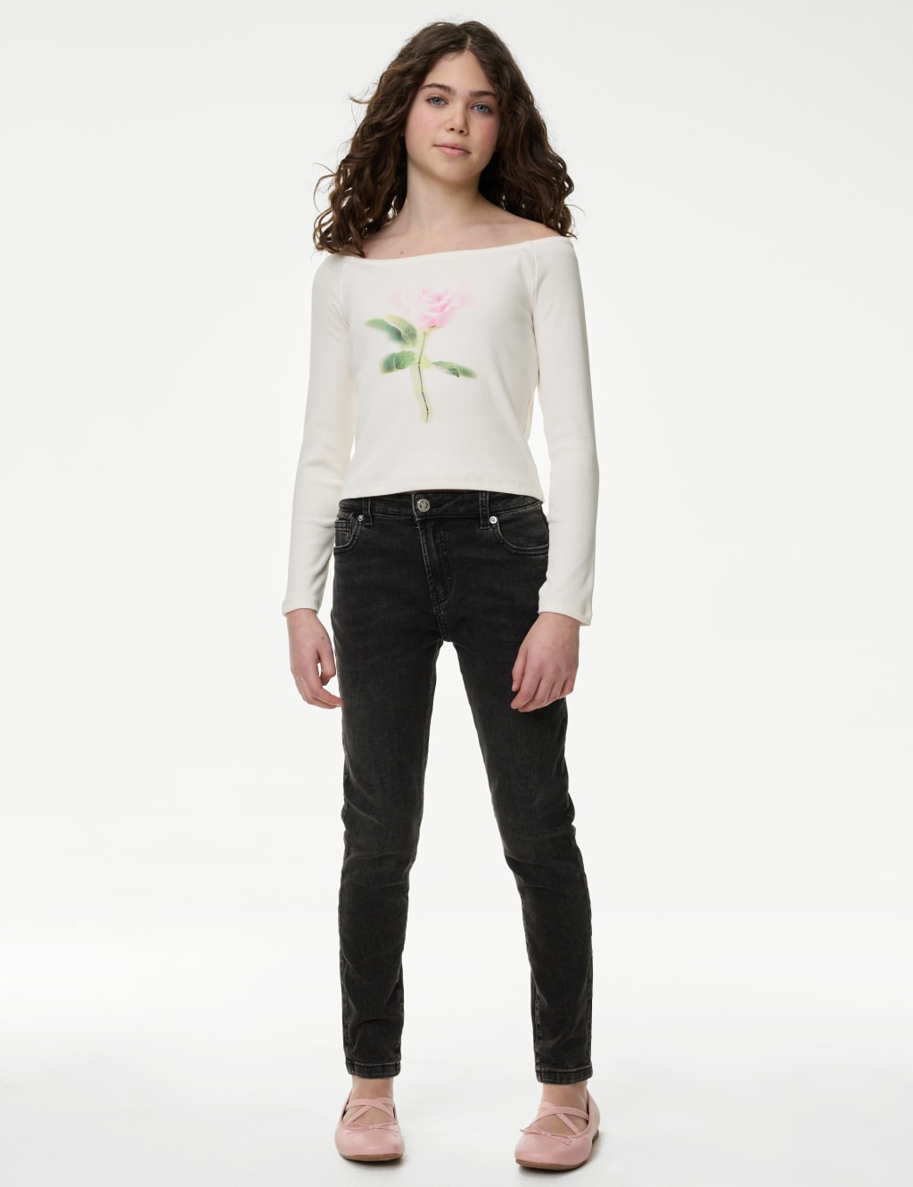 Cotton Rich Rose Graphic Bardot Top (6-16 Yrs) 3 of 5