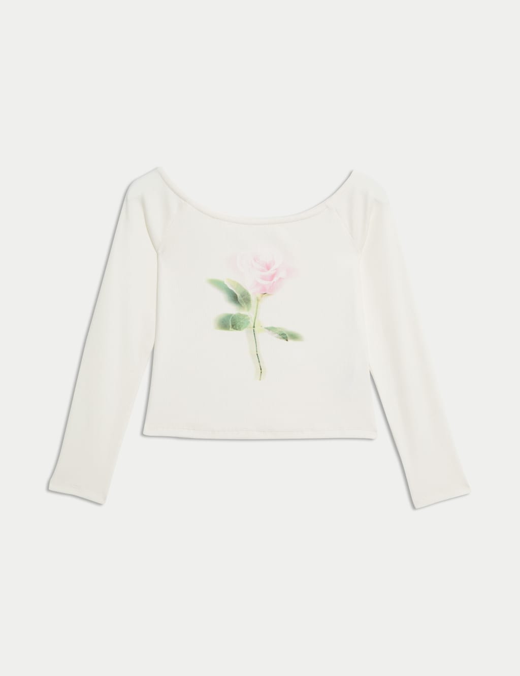 Cotton Rich Rose Graphic Bardot Top (6-16 Yrs) 2 of 5