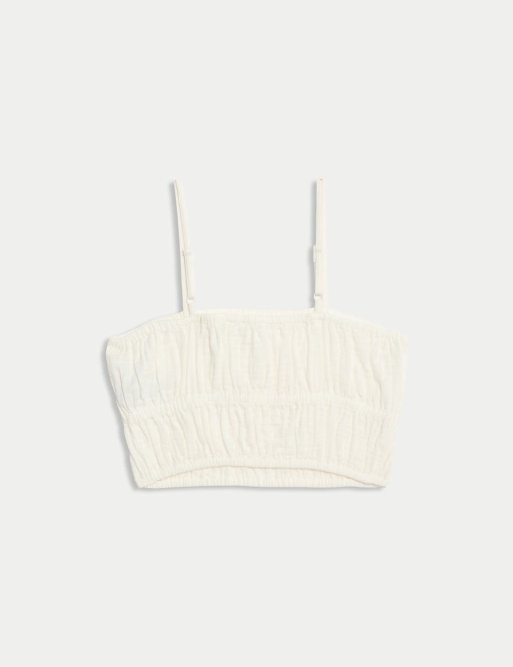 Pure Cotton Shirred Bardot Cropped Top (6-16 Yrs) 2 of 2