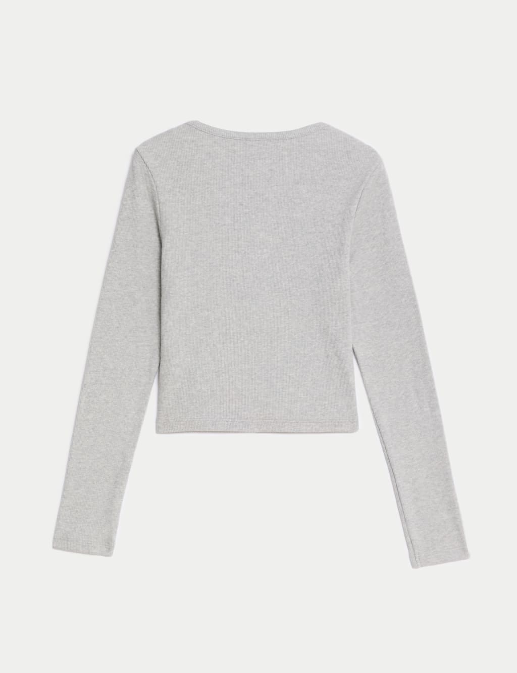 Cotton Rich Button Ribbed Top (6-16 Yrs)
