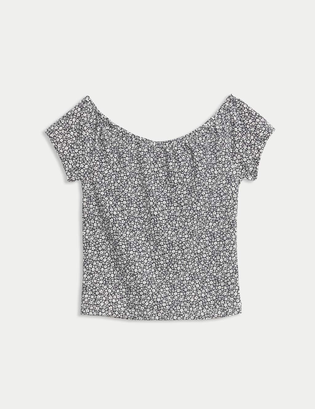Cotton Rich Embroidered Cropped Top (6-16 Yrs) 2 of 6