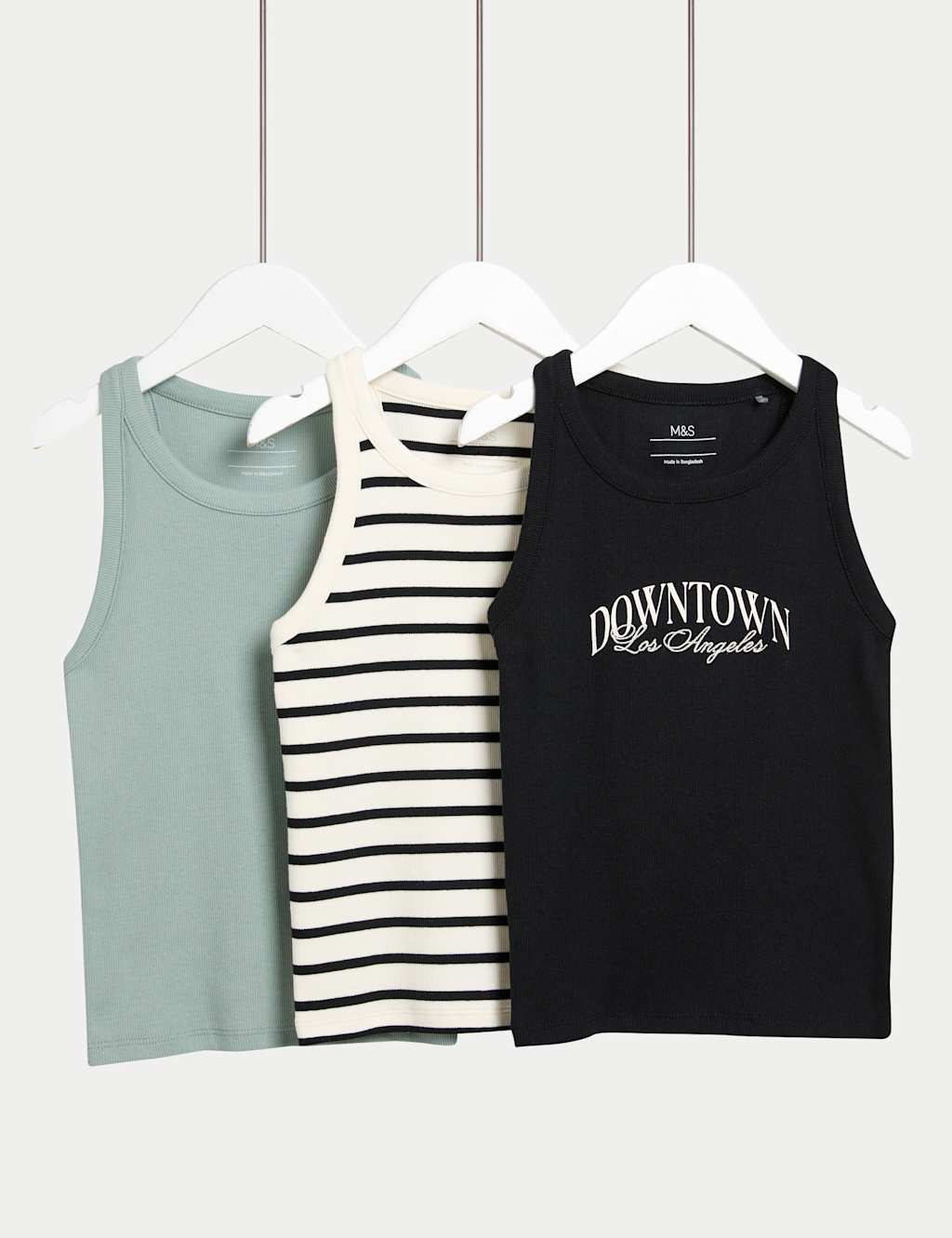 3pk Cotton Rich Ribbed Vests (6-16 Years) 1 of 1