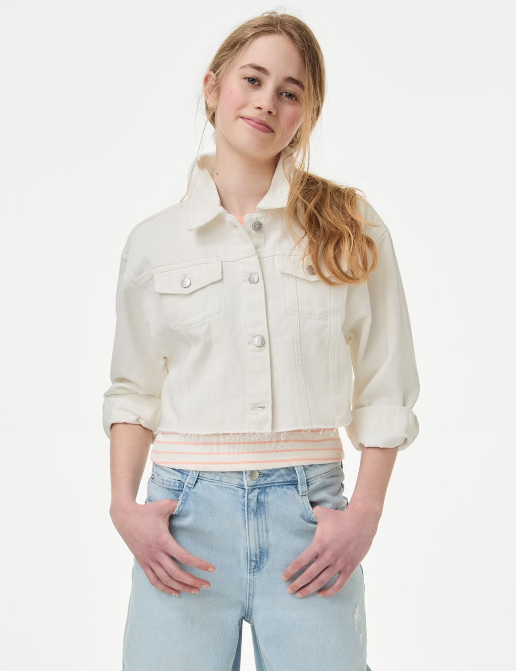 M&s girls denim jacket sale