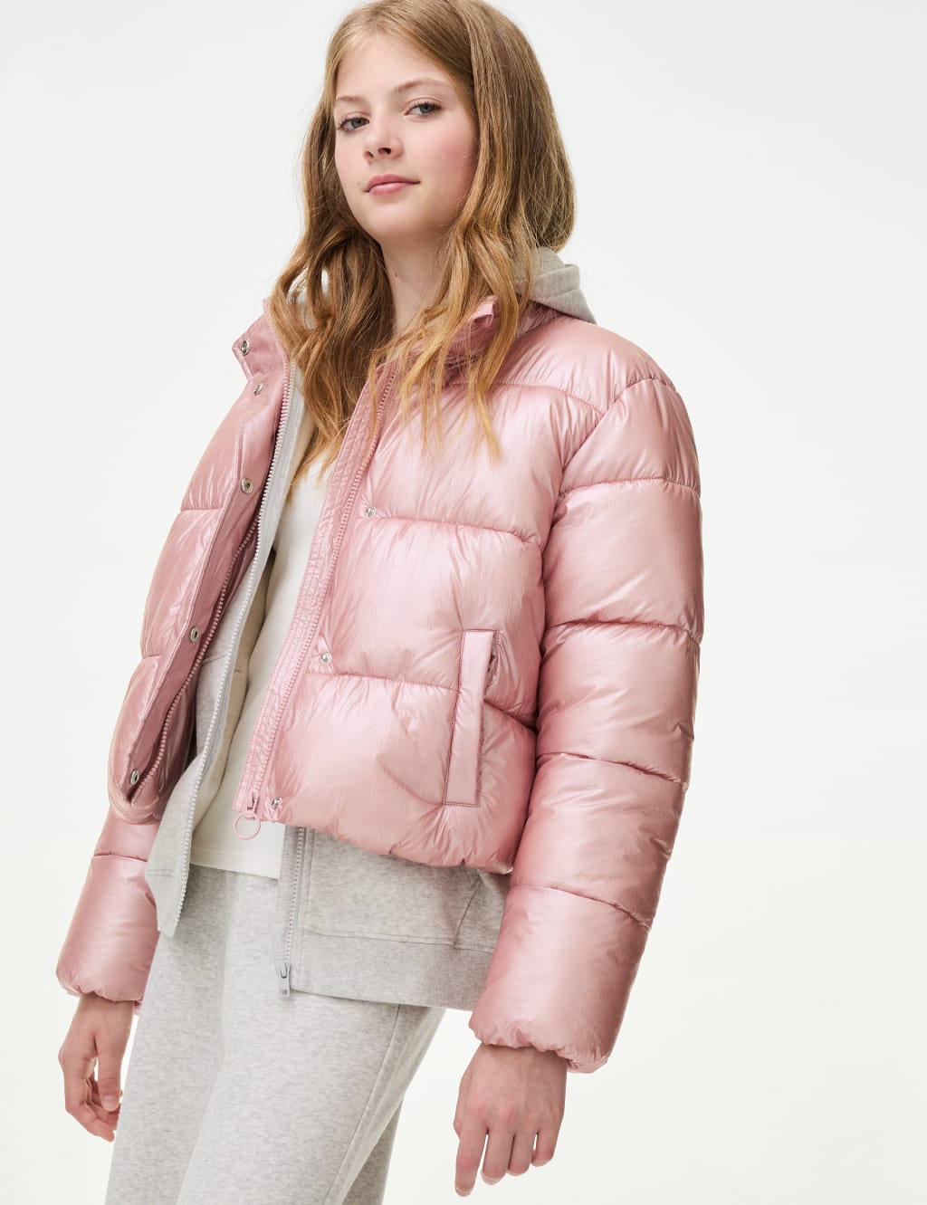 Metallic pink coat new arrivals