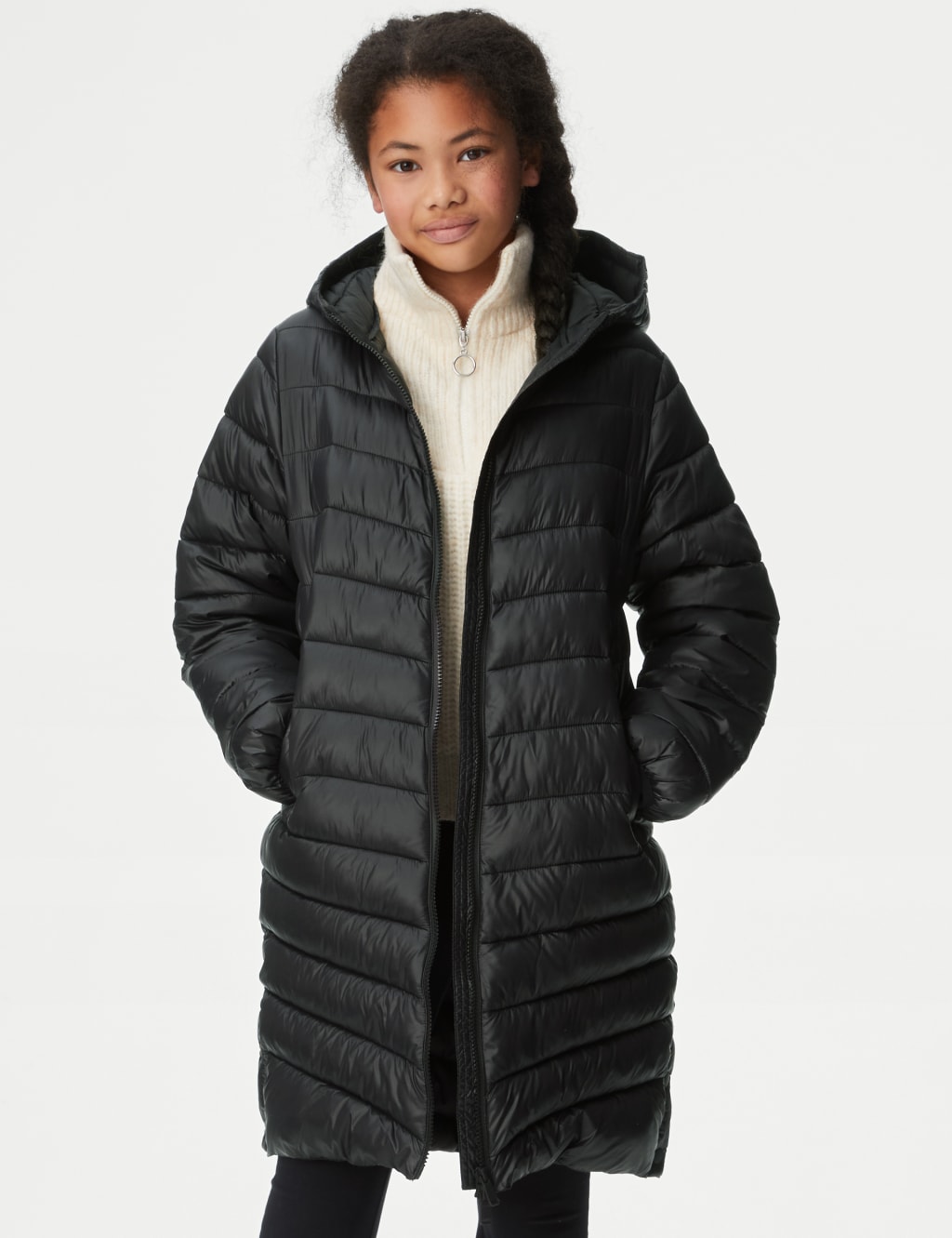 M&s red padded coat sale