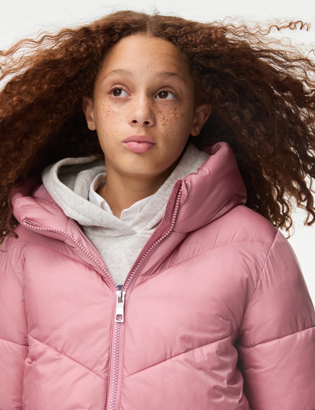 Pink padded coat sale