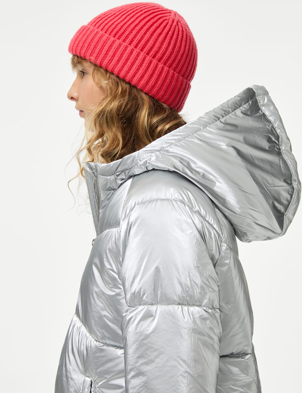 Metallic Hooded Padded Coat 6 16 Yrs M S Collection M S