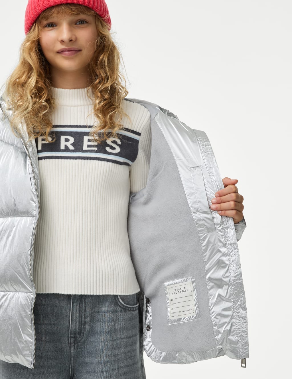 Metallic Hooded Padded Coat 6 16 Yrs