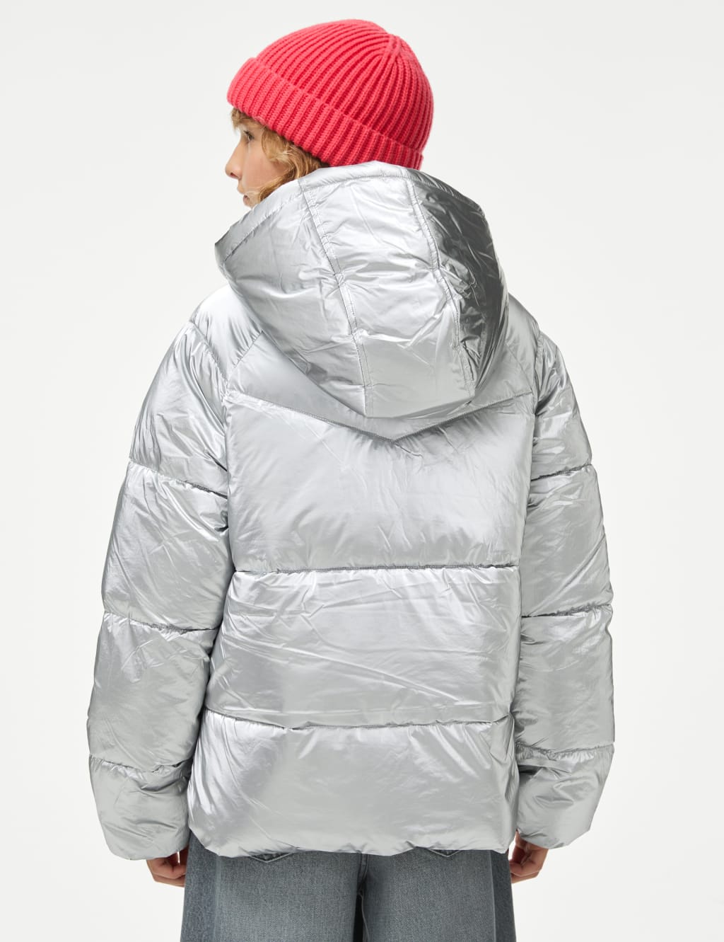 Metallic Hooded Padded Coat 6 16 Yrs