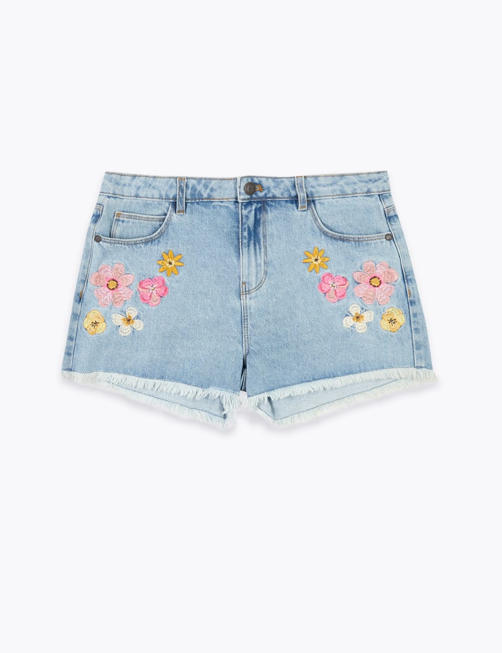 Denim Floral Embroidered Shorts (6-16 Yrs) 2 of 5