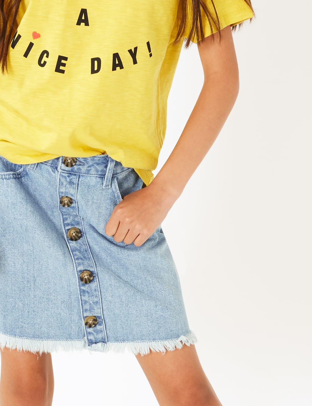 Denim Button Through Skirt (3-16 Years) 3 of 5