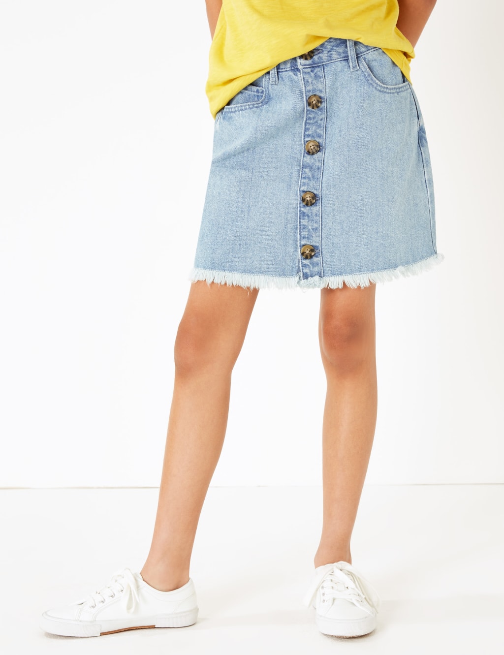 Denim Button Through Skirt (3-16 Years) 4 of 5