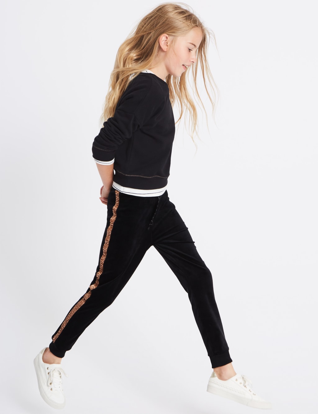 M&s velour joggers best sale