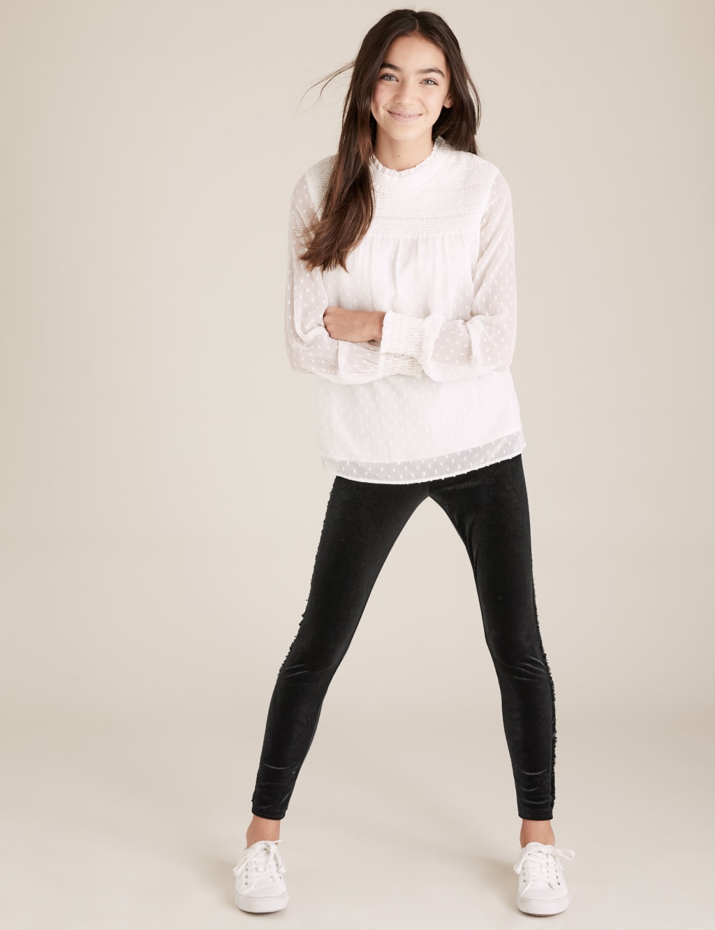 Velvet Sequin Side Stripe Leggings (6-16 Yrs) 3 of 6