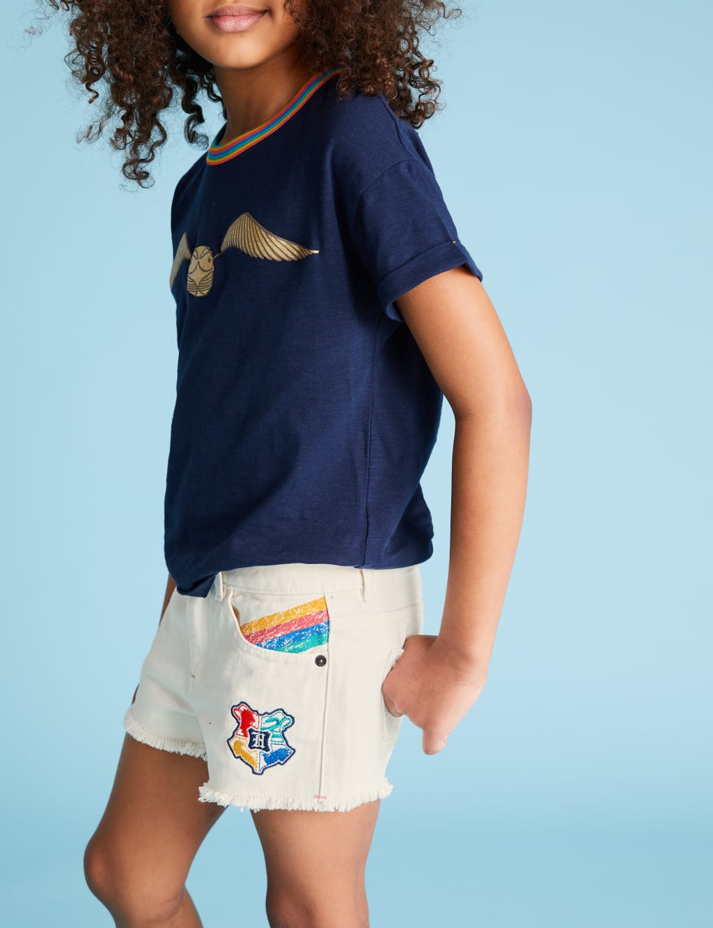 Harry Potter™ Denim Embroidered Shorts (6-16 Yrs) 3 of 7