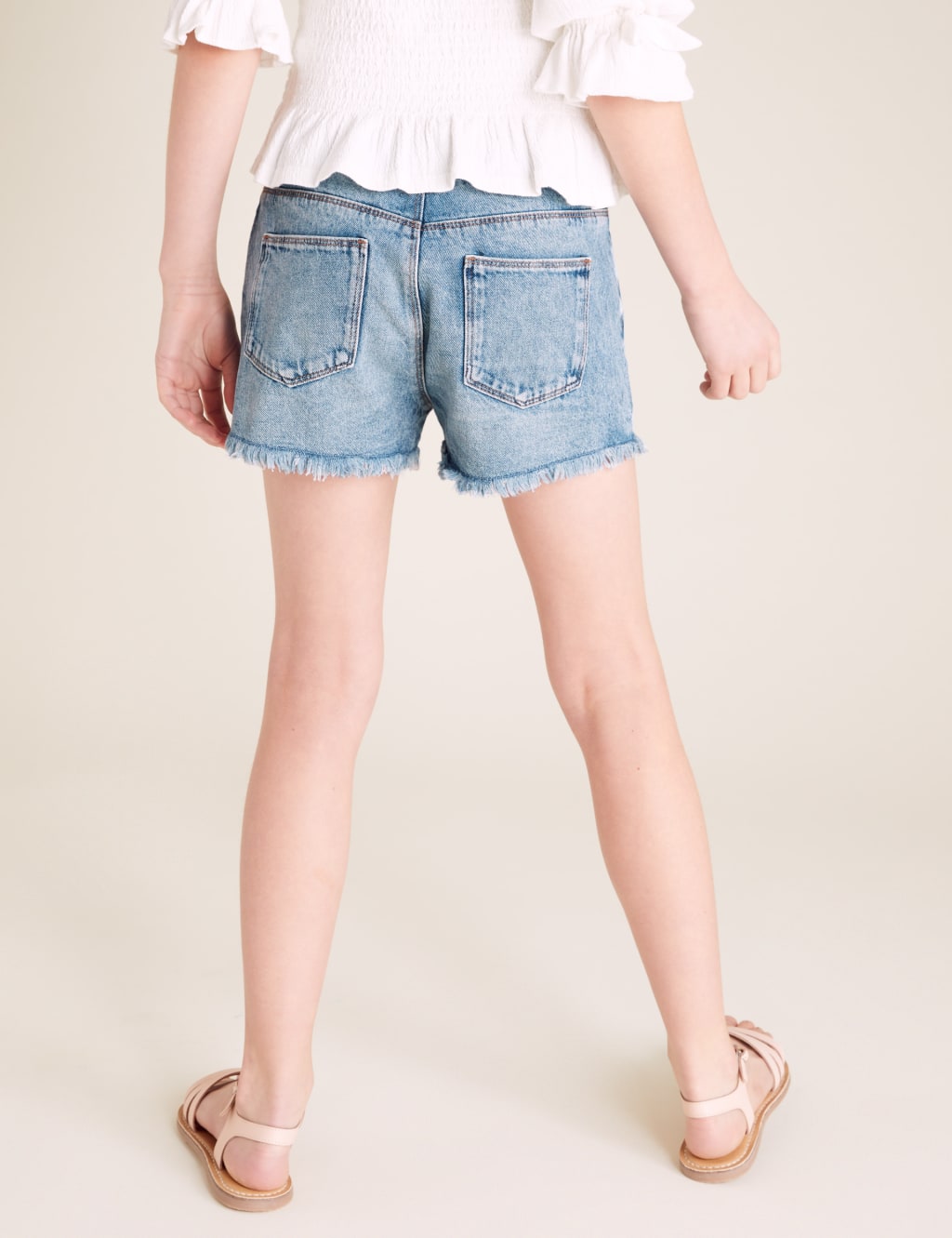 Denim Sequin Palm Tree Shorts (6-14 Yrs) 5 of 5