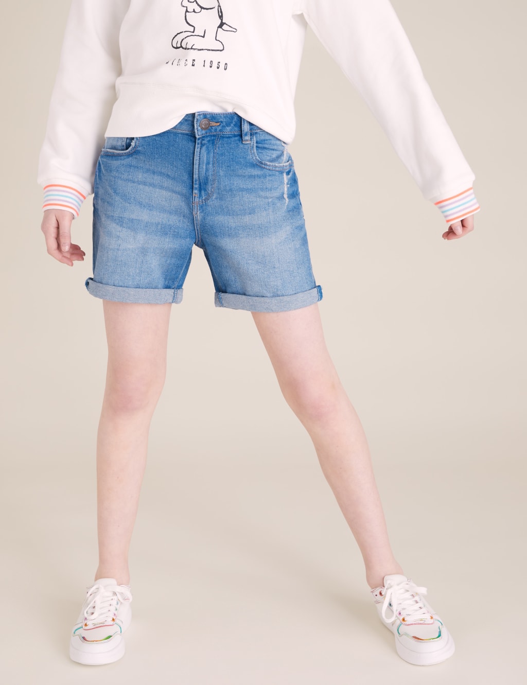 Denim Roll-Up Shorts (6-16 Yrs) 4 of 5