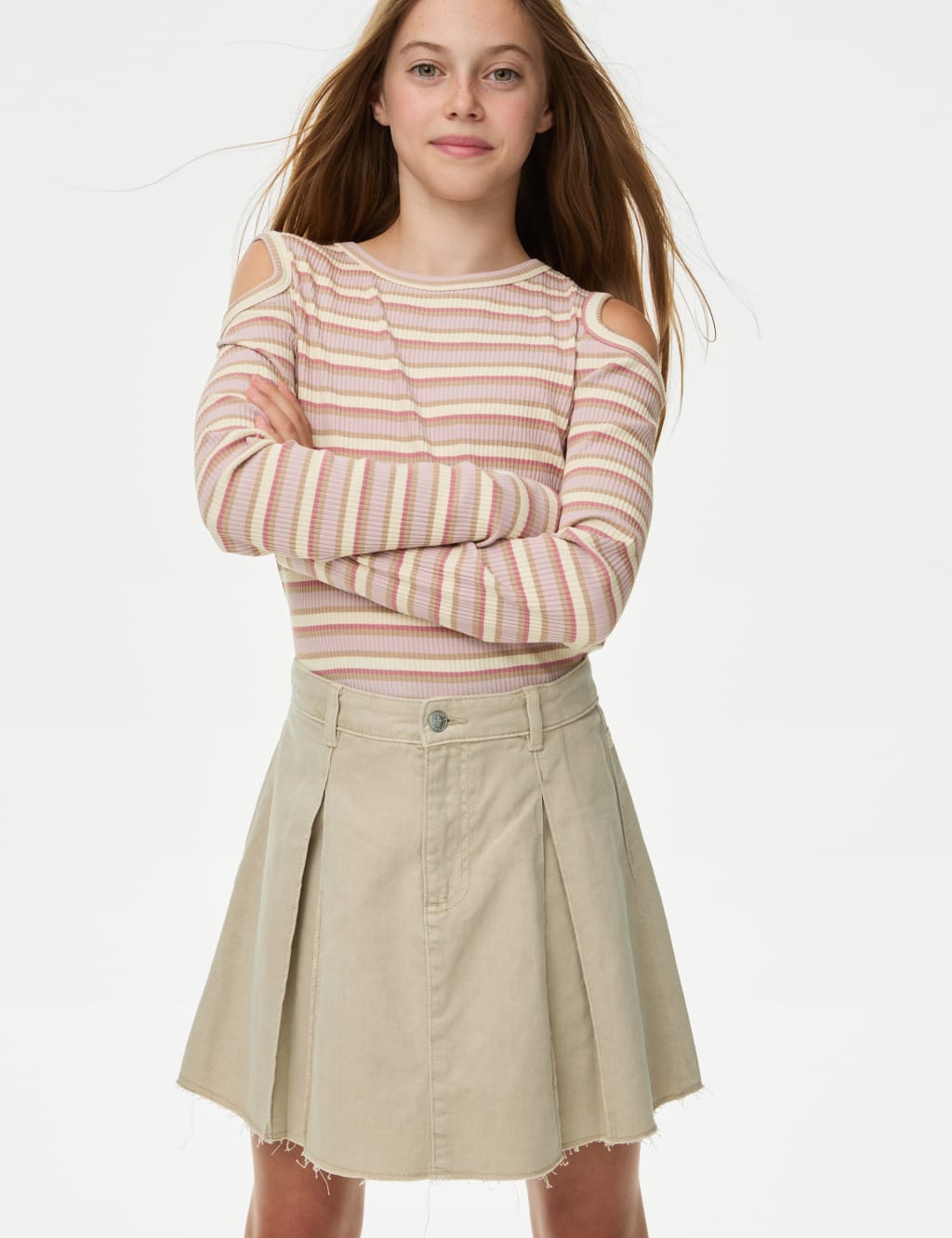 Denim Pleated Skirt 6 16 Yrs