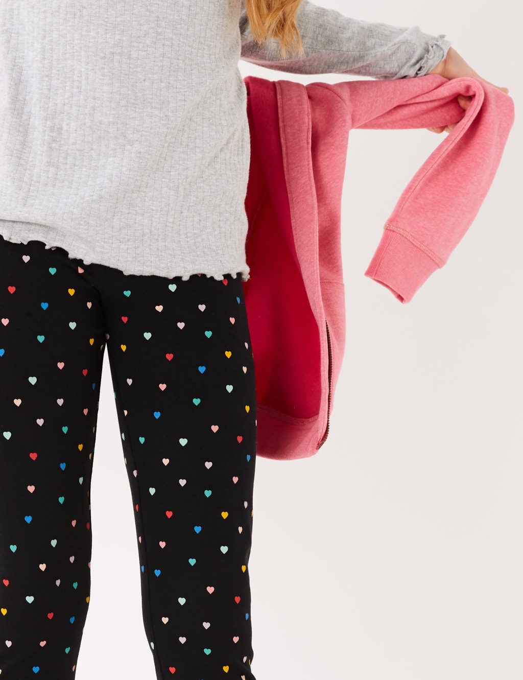 Cotton Rich Heart Print Leggings (6-16 Yrs) 3 of 5
