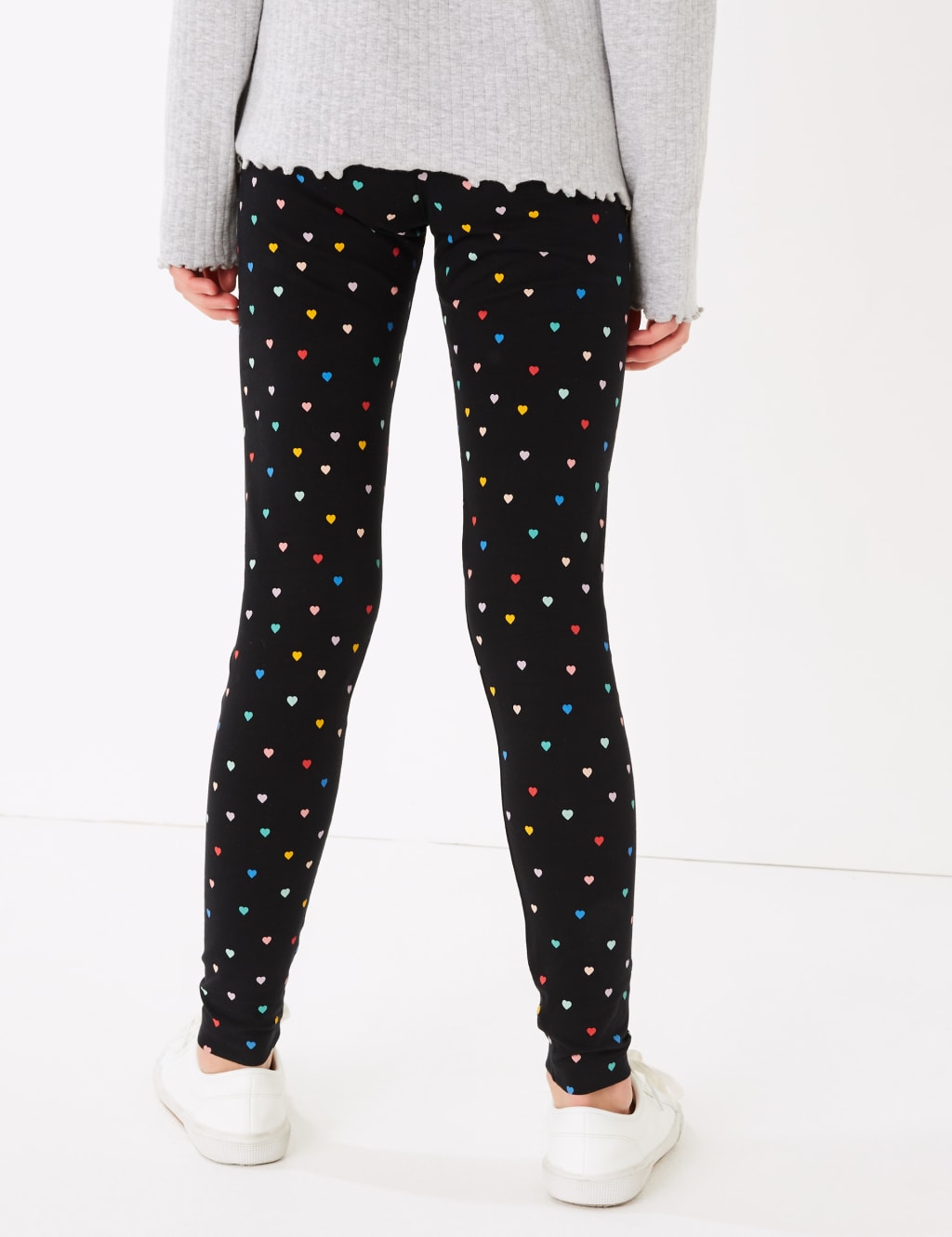 Cotton Rich Heart Print Leggings (6-16 Yrs) 5 of 5
