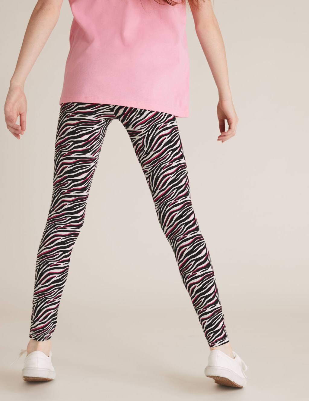 Cotton Zebra Print Leggings 6 16 Yrs M S
