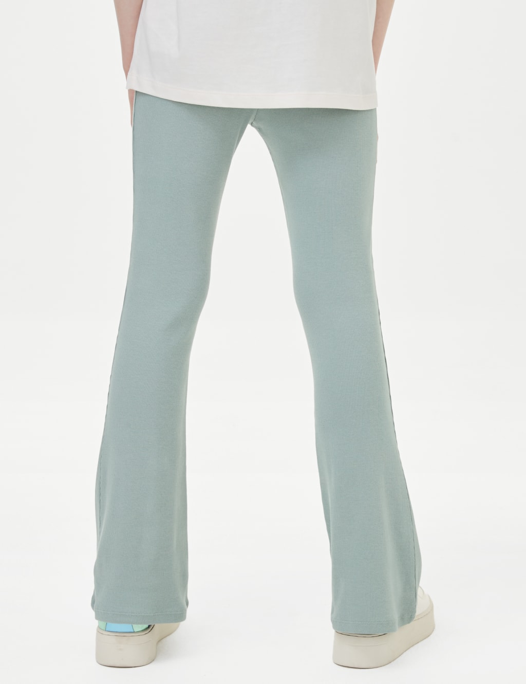 Cotton Rich Ribbed Flared Trousers 6 16 Yrs M S Collection M S