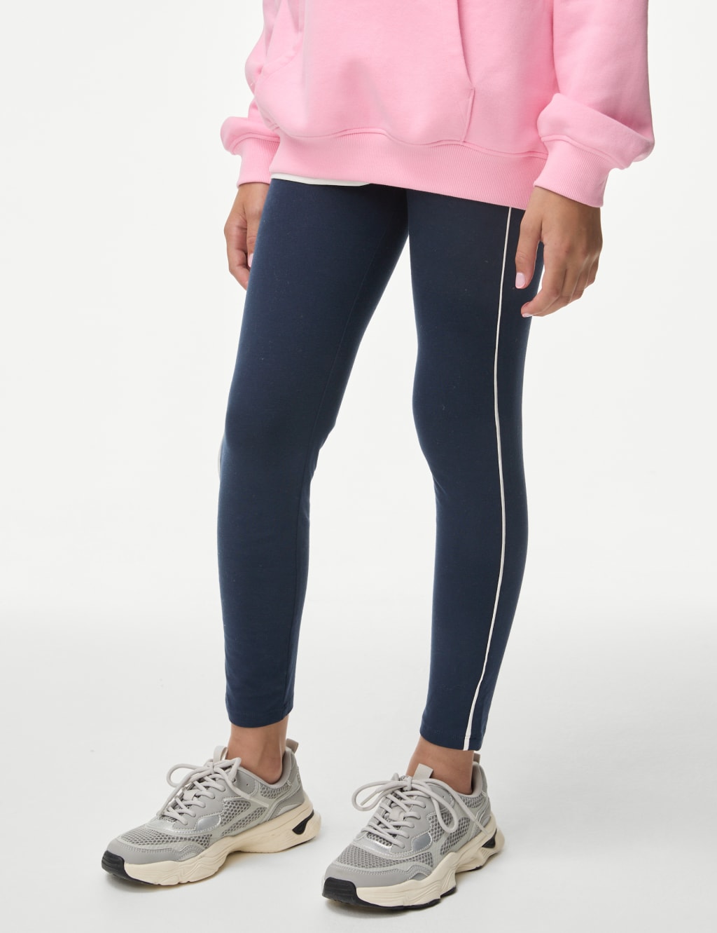 Cotton Rich Side Stripe Leggings 6 16 Yrs M S Collection M S