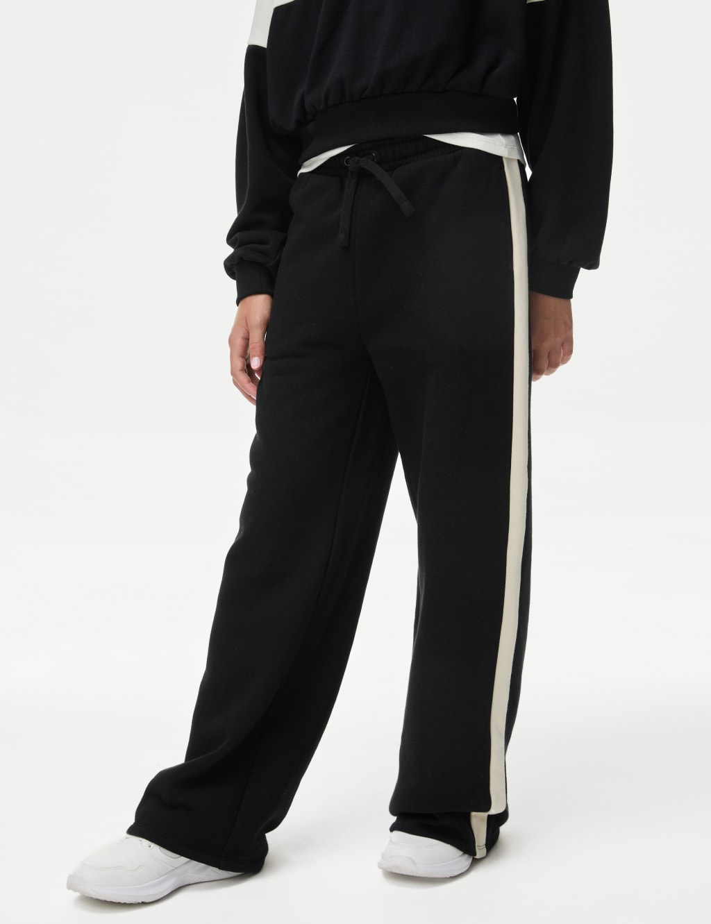 Cotton Rich Wide Leg Striped Joggers 2 16 Yrs M S Collection M S
