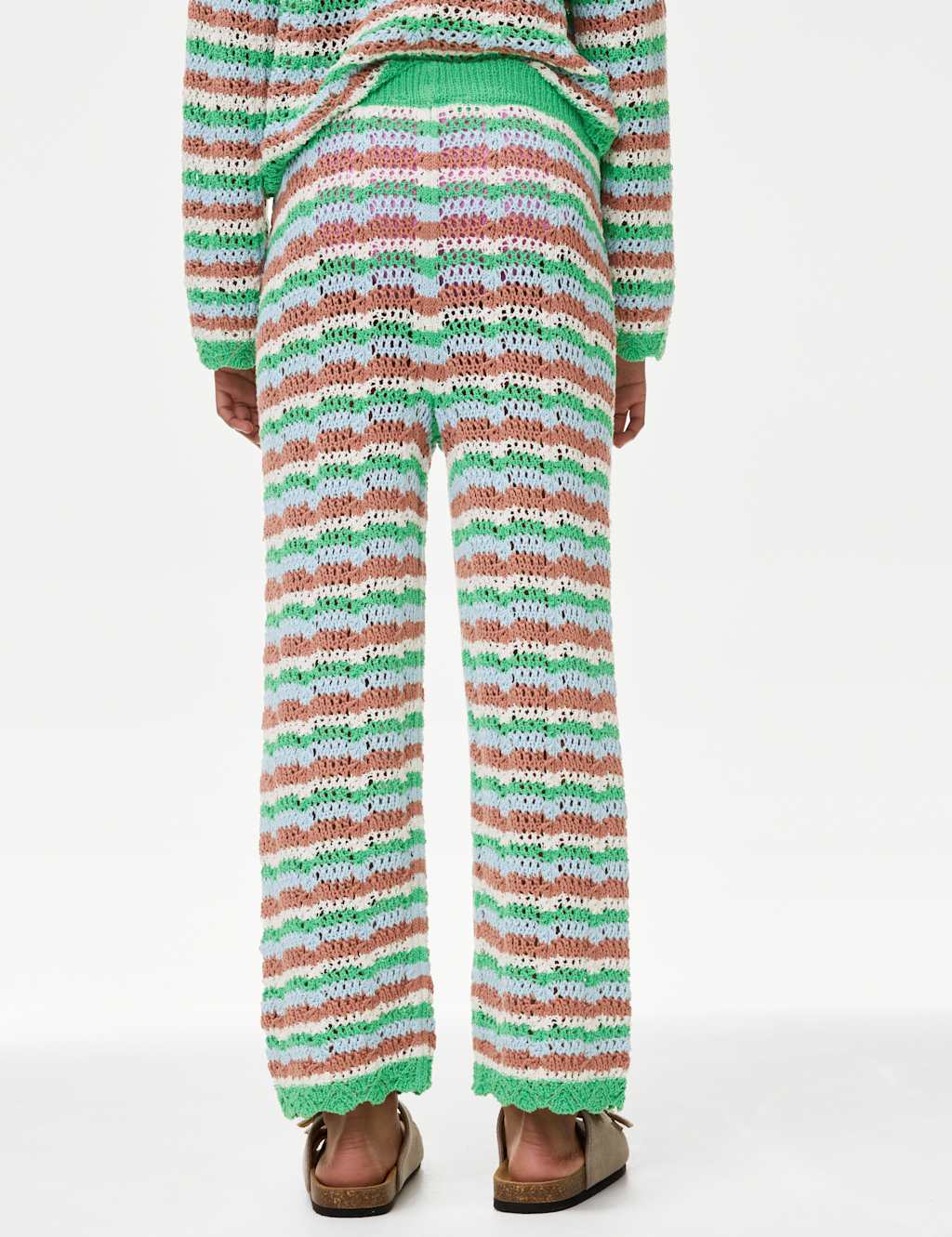 Cotton Blend Knitted Striped Trousers (6-16 Yrs) 5 of 5
