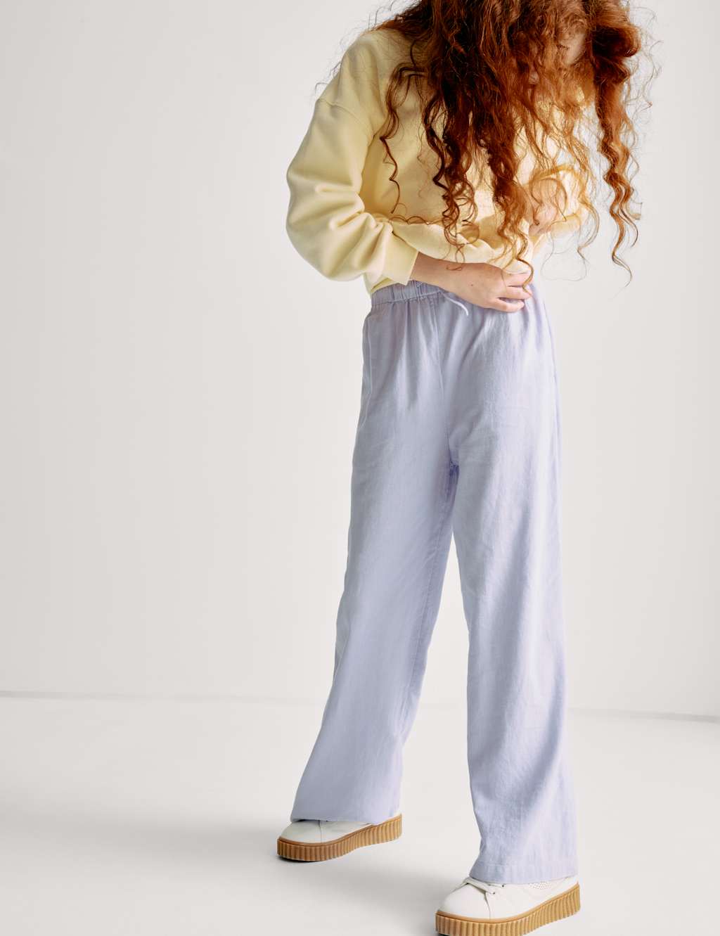 Wide Leg Linen Rich Trousers (6-16 Yrs) 6 of 6