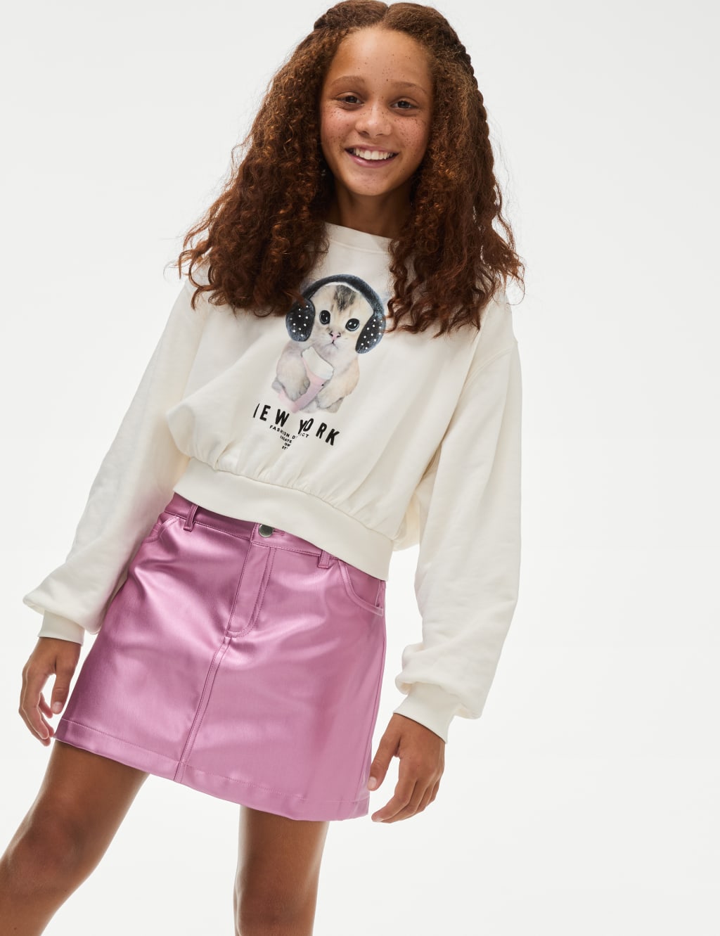 Pink metallic skirt king clearance