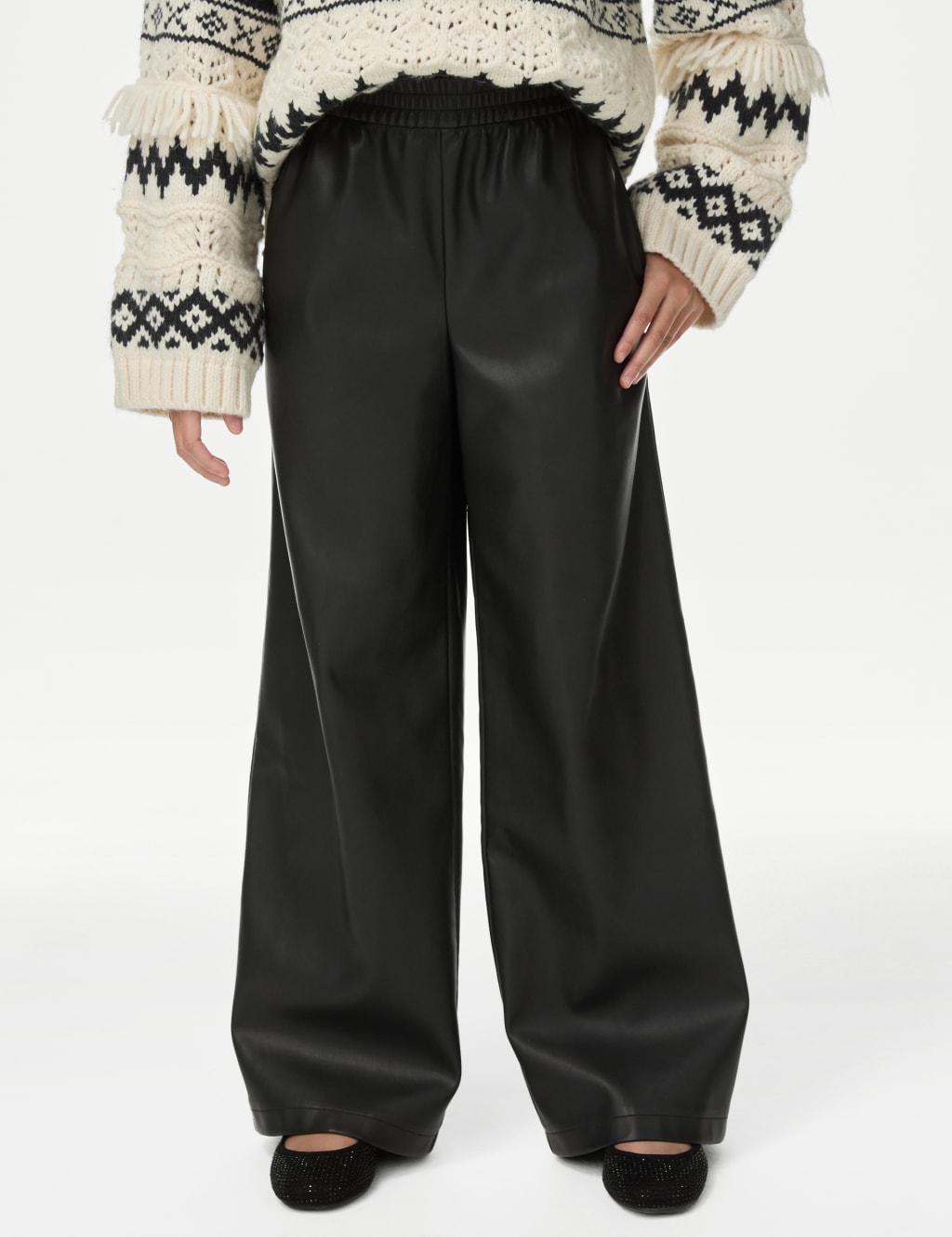 M&s faux leather trousers shop