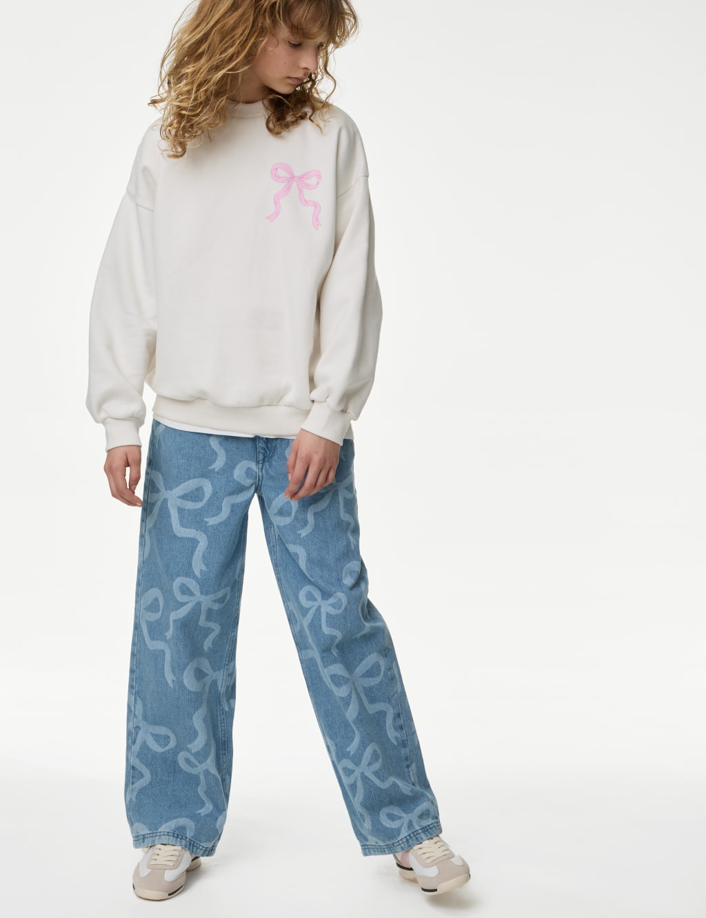 Denim Wide Leg Bow Jeans (6-16 Yrs) 4 of 6