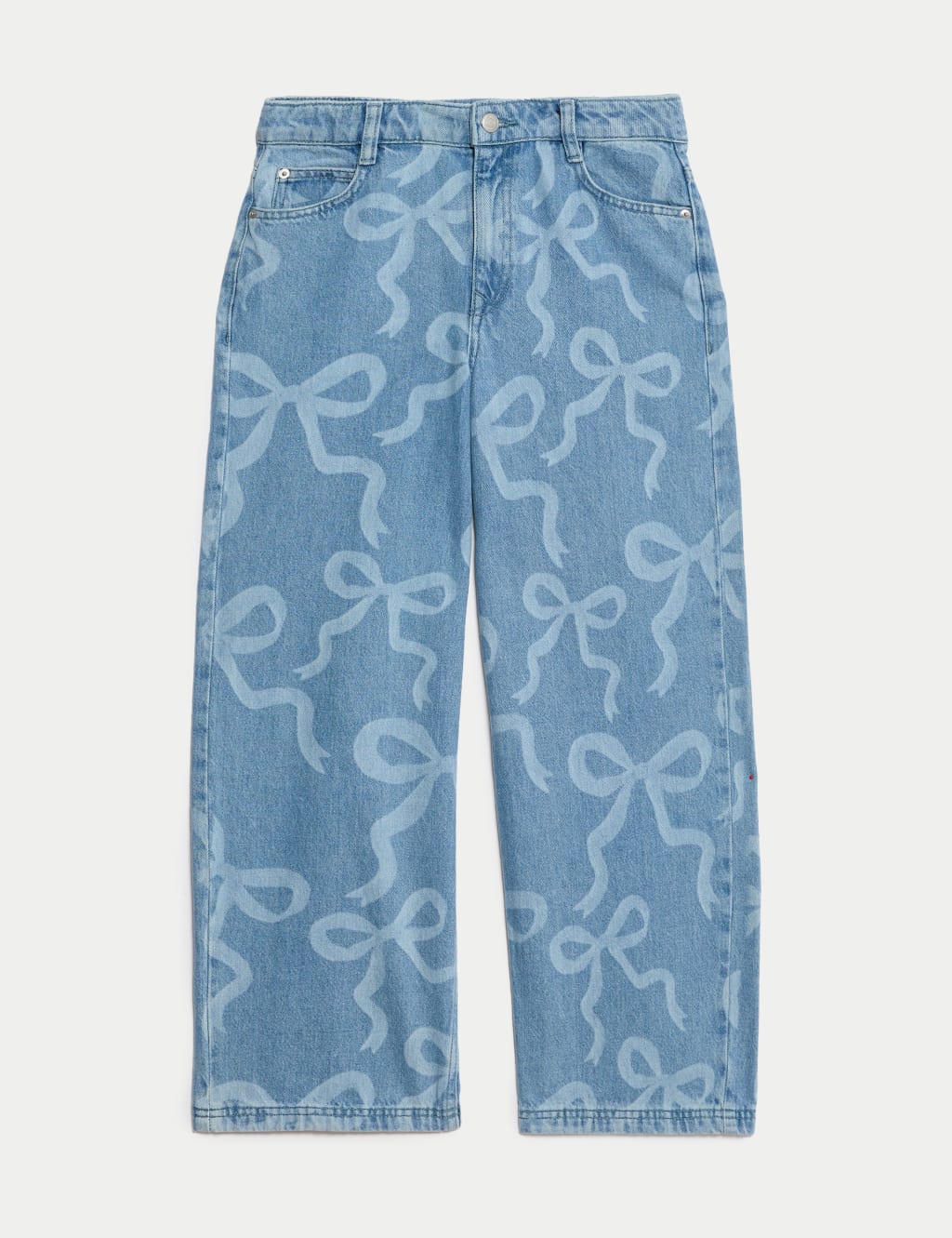 Denim Wide Leg Bow Jeans (6-16 Yrs) 2 of 6