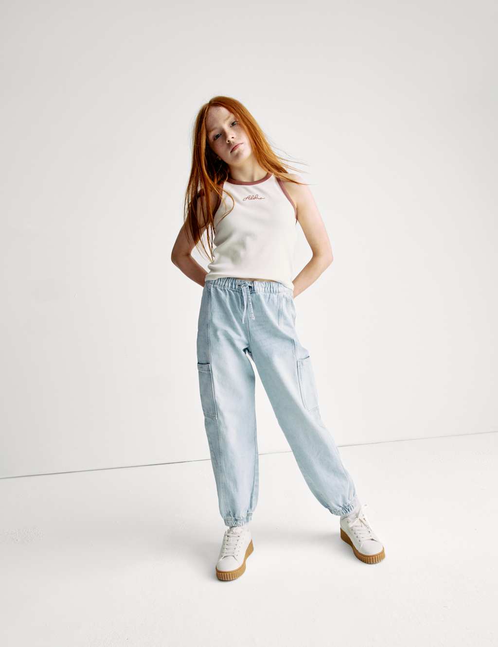 Cuffed Denim Cargo Jeans (6-16 Yrs) 1 of 6