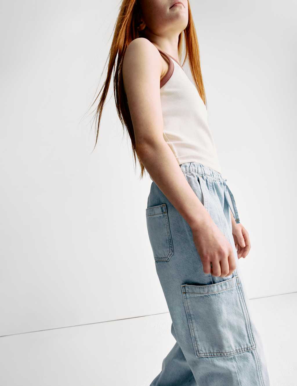 Cuffed Denim Cargo Jeans (6-16 Yrs) 3 of 6