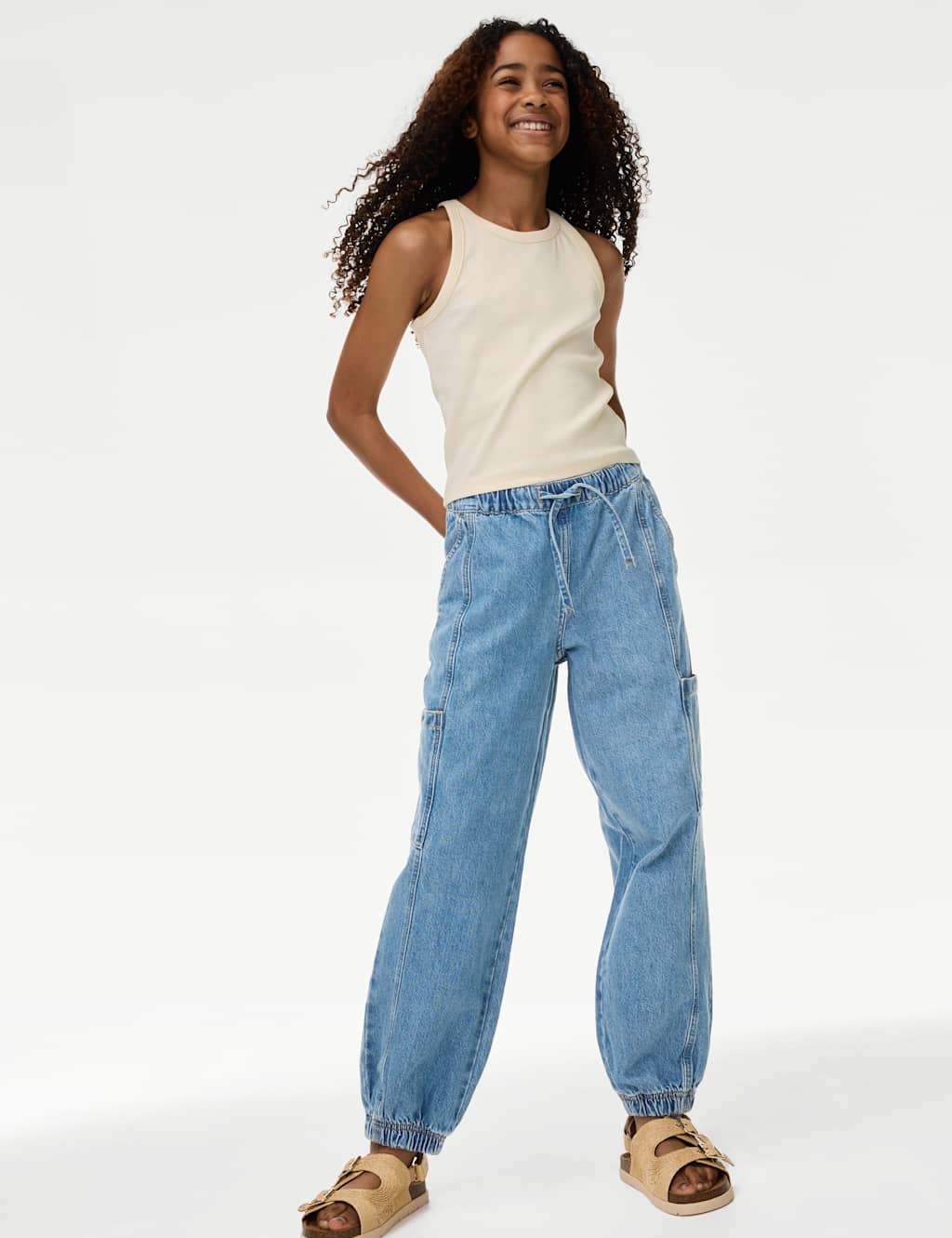 Cuffed Denim Cargo Jeans (6-16 Yrs) 3 of 5