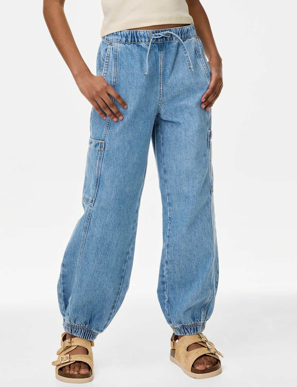Cuffed Denim Cargo Jeans (6-16 Yrs) 4 of 5