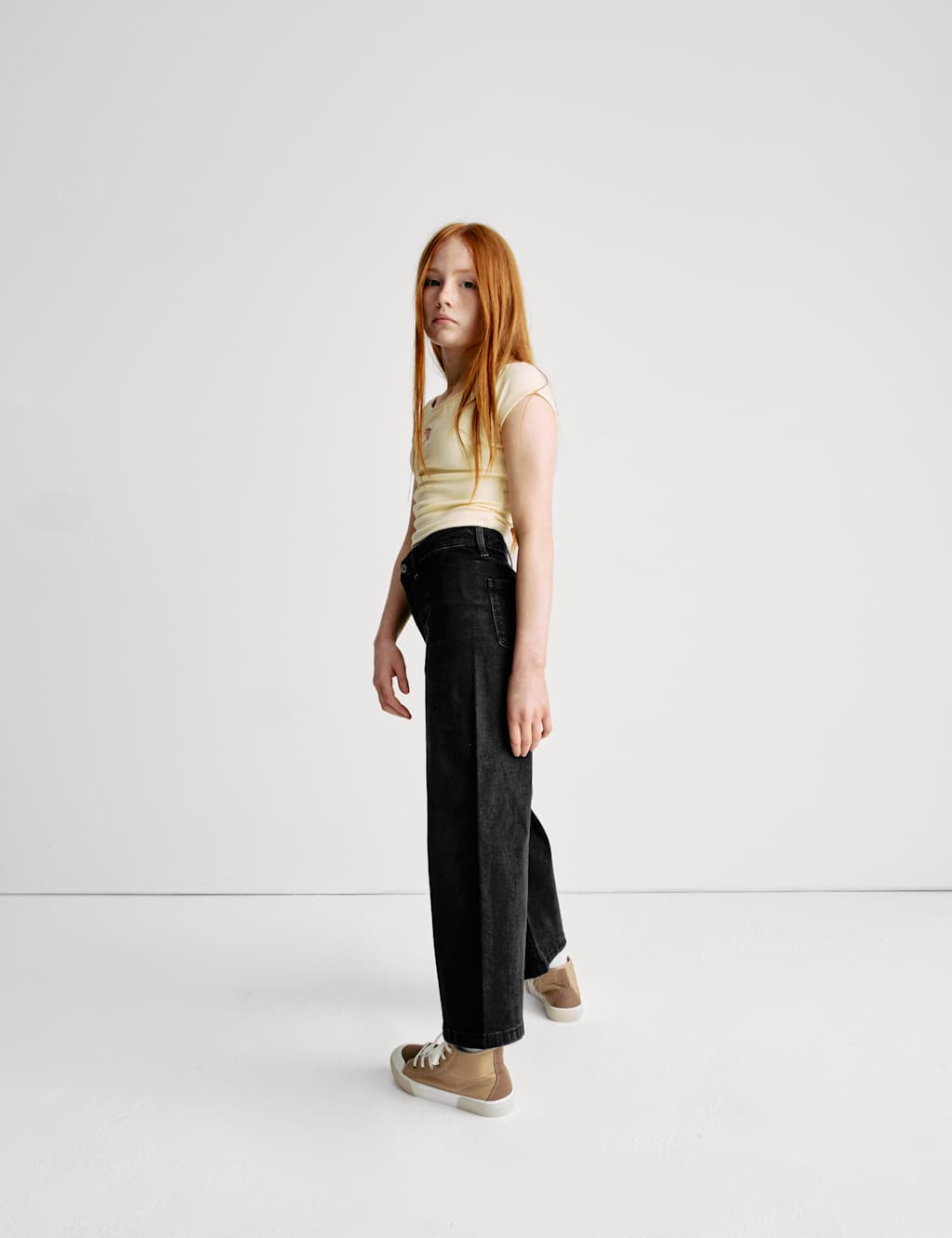 Wide Leg Cotton Rich Cropped Jeans (6-16 Yrs) 5 of 10