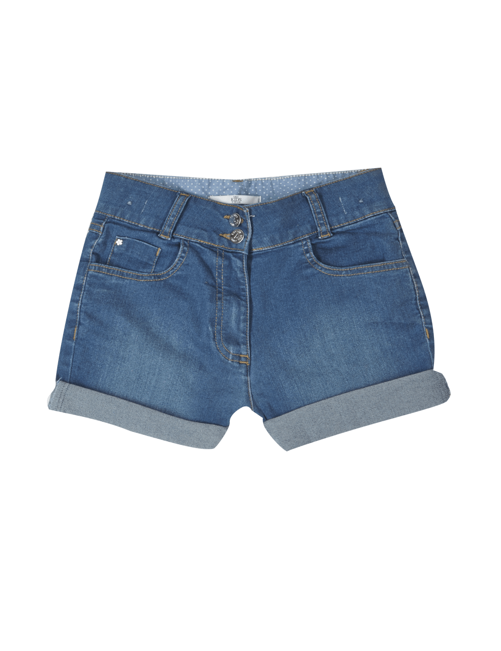 Cotton Rich High Waisted Denim Shorts (5-14 Years) 2 of 3