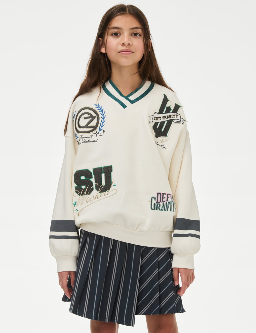 Cotton Rich Wicked Badge Sweatshirt 6 16 Yrs M S Collection M S