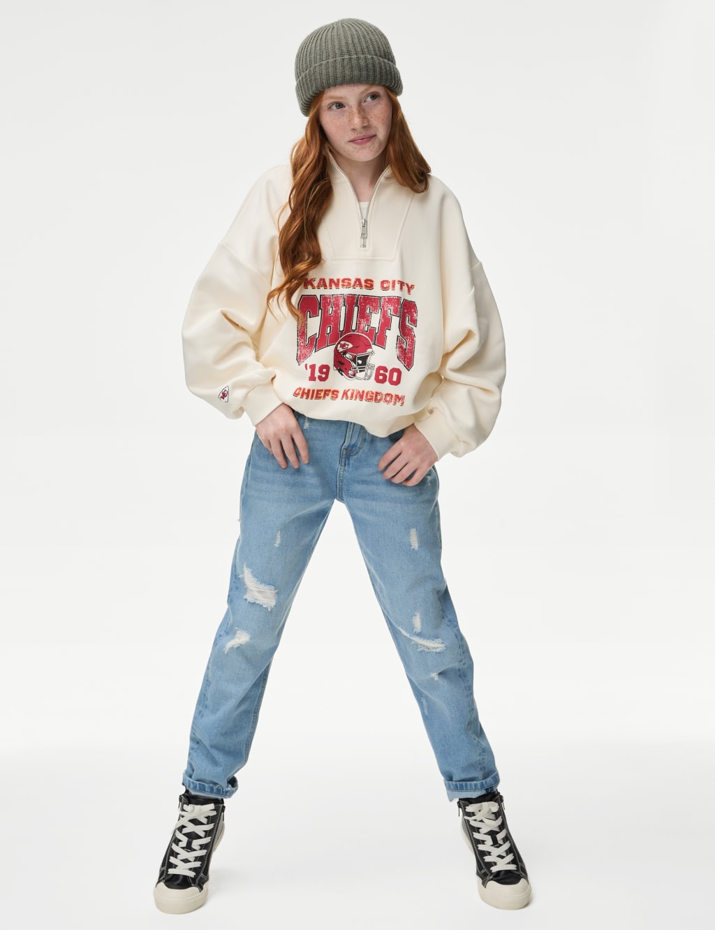 Cotton Rich NFL Kansas City Chiefs Sweatshirt 6 16 Yrs