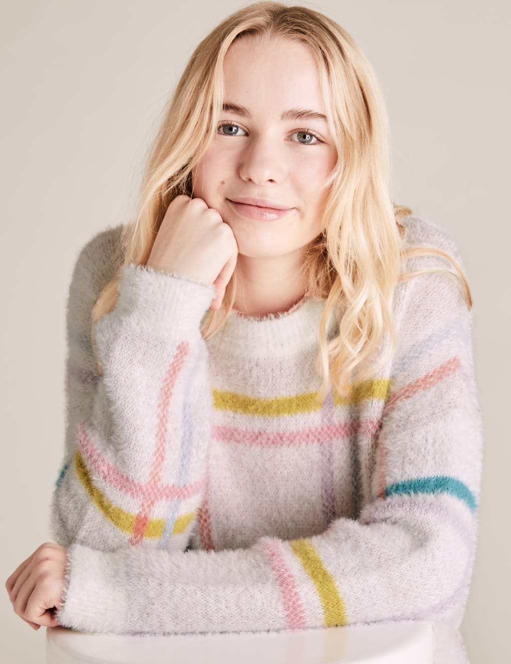 Check Knitted Jumper (6-16 Yrs) 3 of 4