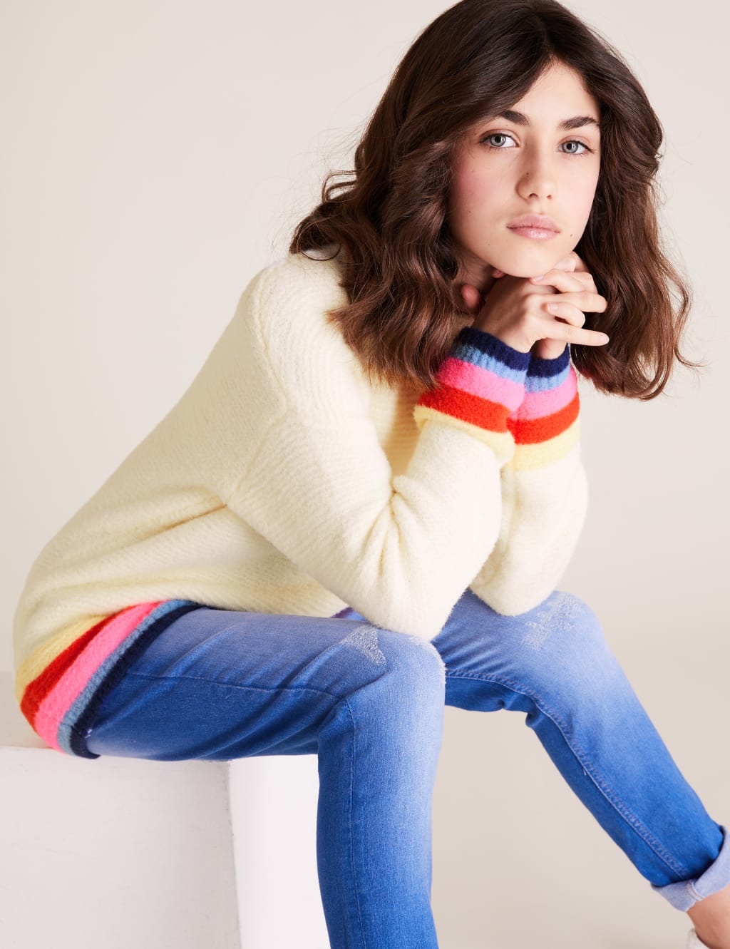 Striped Hem Jumper (6-14 Yrs) 1 of 4