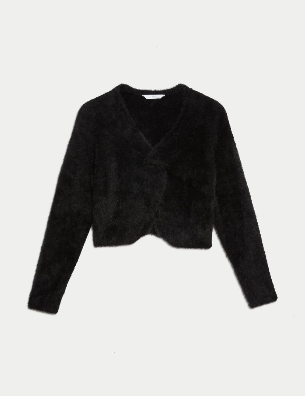 Black fluffy cropped jumper new arrivals