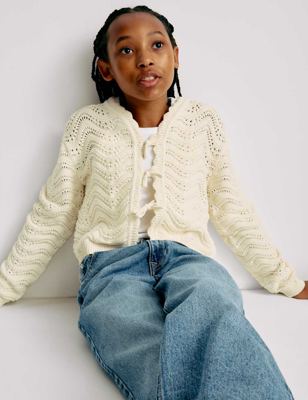 Pure Cotton Knitted Cardigan (6-16 Yrs) 5 of 6