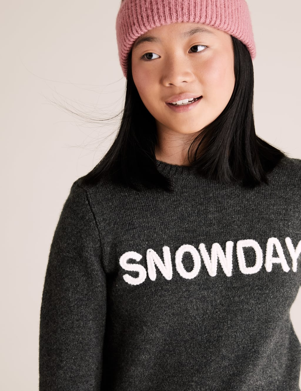 Knitted Snowday Slogan Jumper (6-16 Yrs) 3 of 4