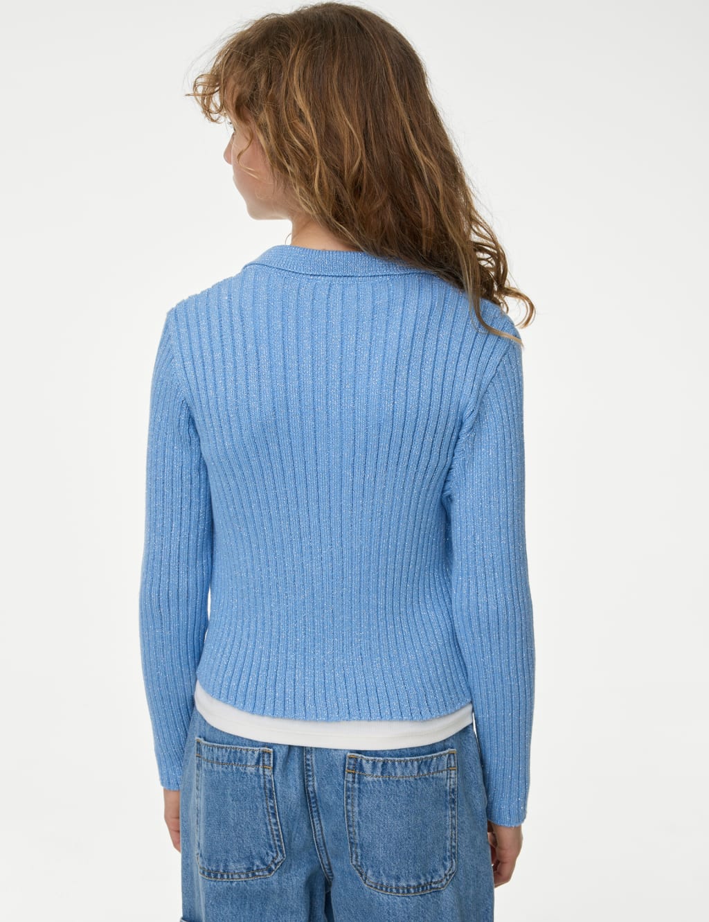 Cotton Rich Sparkly Knitted Cardigan (6-16 Yrs) 4 of 4